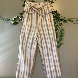 lost+wander size small grey and white striped flare pants !!